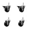 Service Caster 3'' Soft Rubber Wheel Swivel 7/16'' Grip Ring Stem Caster Set 2 Brakes, 4PK SCC-GR20S314-SRS-PLB-716138-2-S-2 - alternate 1